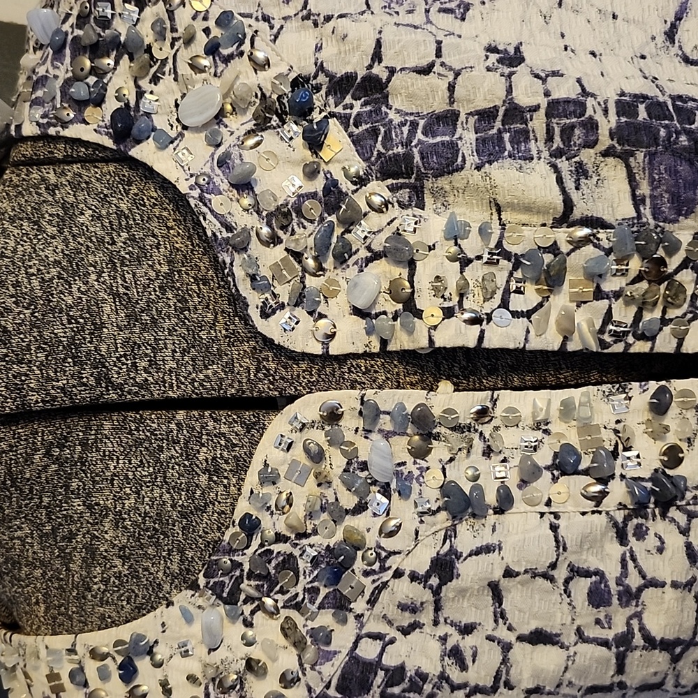 Chico's Embellished Python Amina Jacket Size 2 - image 2